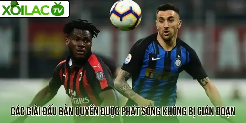 Các giải đấu bản quyền được phát sóng không bị gián đoạn