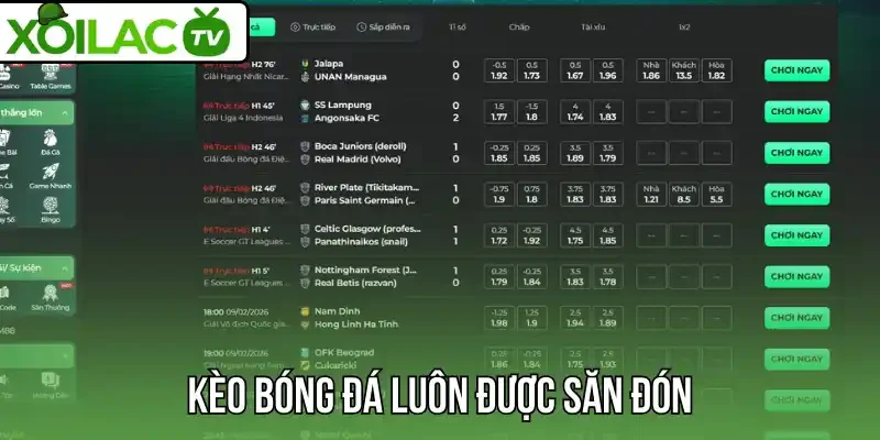 Kèo bóng đá luôn được săn đón